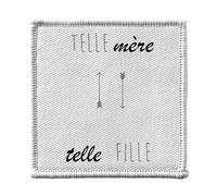 Ecusson Thermocollant Vetement 7x7cm - Telle Mere Telle Fille Fleche Maman Amitie - Patch a Repasser pour Reparation ou Customisation T-shirt Sac Jeans Imprime en France
