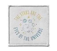 Ecusson Thermocollant Vetement 7x7cm - The Stars are the Eyes of Universe Night Sky - Patch a Repasser pour Reparation ou Customisation T-shirt Sac Jeans Imprime en France