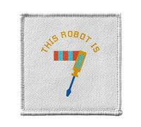 Ecusson Thermocollant Vetement 7x7cm - This Robot is 7 Celebration Birthday Party Gift Mechanic Machine - Patch a Repasser pour Reparation ou Customisation T-shirt Sac Jeans Imprime en France