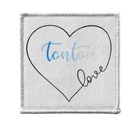 Ecusson Thermocollant Vetement 7x7cm - Tonton Love Amour Coeur Oncle - Patch a Repasser pour Reparation ou Customisation T-shirt Sac Jeans Imprime en France