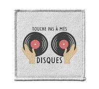 Ecusson Thermocollant Vetement 7x7cm - Touche pas à mes disques Musique DJ Vintage Vinyle - Patch a Repasser pour Reparation ou Customisation T-shirt Sac Jeans Imprime en France