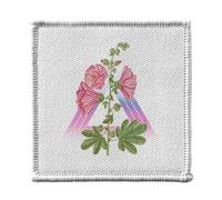 Ecusson Thermocollant Vetement 7x7cm - Triangle Flora Botanique Collage Nature Flowers Vintage Illustration 80's Zoomer Streetwear - Patch a Repasser pour Reparation ou Customisation T-shirt Sac