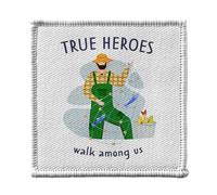 Ecusson Thermocollant Vetement 7x7cm - True Heroes - Fisherman Sailor Job Patch a Repasser pour Reparation ou Customisation T-shirt Sac Jeans Imprime en France