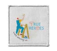 Ecusson Thermocollant Vetement 7x7cm - True Heroes - House Painter Job Hero Patch a Repasser pour Reparation ou Customisation T-shirt Sac Jeans Imprime en France