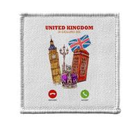 Ecusson Thermocollant Vetement 7x7cm - United Kingdom Is Calling Me London England - Patch a Repasser pour Reparation ou Customisation T-shirt Sac Jeans Imprime en France