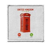 Ecusson Thermocollant Vetement 7x7cm - United Kingdom Is Calling Me Red Telephone Booth London - Patch a Repasser pour Reparation ou Customisation T-shirt Sac Jeans Imprime en France