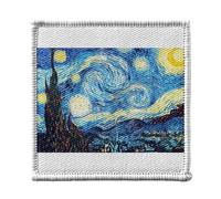 Ecusson Thermocollant Vetement 7x7cm - Van Gogh Nuit Etoilees Peinture Post-Impressionnisme - Patch a Repasser pour Reparation ou Customisation T-shirt Sac Jeans Imprime en France