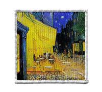 Ecusson Thermocollant Vetement 7x7cm - van Gogh Terrasse du café le soir place du Forum 1888 - Patch a Repasser pour Reparation ou Customisation T-shirt Sac Jeans Imprime en France