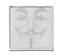 Ecusson Thermocollant Vetement 7x7cm - Visage Anonymous Code Binaire - Patch a Repasser pour Reparation ou Customisation T-shirt Sac Jeans Imprime en France