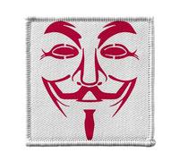 Ecusson Thermocollant Vetement 7x7cm - Visage Anonymous Rouge Hacker - Patch a Repasser pour Reparation ou Customisation T-shirt Sac Jeans Imprime en France