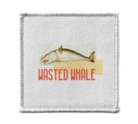 Ecusson Thermocollant Vetement 7x7cm - Wasted Whale Biology Ancient Illustration - Patch a Repasser pour Reparation ou Customisation T-shirt Sac Jeans Imprime en France