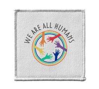 Ecusson Thermocollant Vetement 7x7cm - We Are All Humans LGBTQ+ Gay Lesbien Egalité - Patch a Repasser pour Reparation ou Customisation T-shirt Sac Jeans Imprime en France