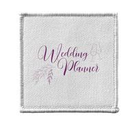 Ecusson Thermocollant Vetement 7x7cm - Wedding Planner Calligraphie Mariage Noces Fiancée - Patch a Repasser pour Reparation ou Customisation T-shirt Sac Jeans Imprime en France