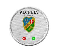 Ecusson Thermocollant Vetement Rond 7cm - Algeria Is Calling Me History Culture Coat of arms - Patch a Repasser pour Reparation ou Customisation T-shirt Sac Jeans Imprime en France