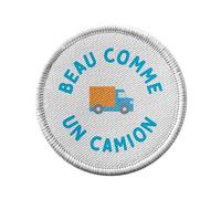 Ecusson Thermocollant Vetement Rond 7cm - Beau Comme un Camion Enfant Mignon - Patch a Repasser pour Reparation ou Customisation T-shirt Sac Jeans Imprime en France