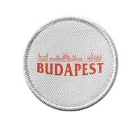 Ecusson Thermocollant Vetement Rond 7cm - Budapest Minimalist Voyage Hongrie Tourisme - Patch a Repasser pour Reparation ou Customisation T-shirt Sac Jeans Imprime en France