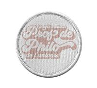 Ecusson Thermocollant Vetement Rond 7cm - Certifié meilleur prof de Philo de l'univers Philosophie Lycee Université - Patch a Repasser pour Reparation ou Customisation T-shirt Sac Jeans Imprime en