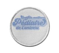 Ecusson Thermocollant Vetement Rond 7cm - Certifiée meilleure Pediatre de l'univers Hopital Medecin Docteur - Patch a Repasser pour Reparation ou Customisation T-shirt Sac Jeans Imprime en France