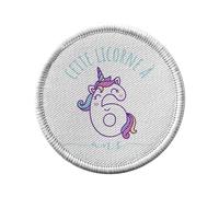 Ecusson Thermocollant Vetement Rond 7cm - Cette Licorne À 6 Ans Anniversaire Celebration Enfant Cadeau - Patch a Repasser pour Reparation ou Customisation T-shirt Sac Jeans Imprime en France