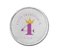 Ecusson Thermocollant Vetement Rond 7cm - Cette Princesse À 4 Ans Anniversaire Celebration Enfant Cadeau - Patch a Repasser pour Reparation ou Customisation T-shirt Sac Jeans Imprime en France