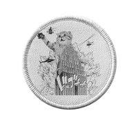 Ecusson Thermocollant Vetement Rond 7cm - Chaton Gratte Ciel Collage Art Surréalisme Japon Manga New York - Patch a Repasser pour Reparation ou Customisation T-shirt Sac Jeans Imprime en France