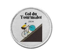 Ecusson Thermocollant Vetement Rond 7cm - Col du Tourmalet Vélo France Cyclisme Tour Course Pyrénées - Patch a Repasser pour Reparation ou Customisation T-shirt Sac Jeans Imprime en France