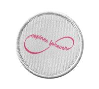 Ecusson Thermocollant Vetement Rond 7cm - Copines Forever Moebius Cadeau Amie - Patch a Repasser pour Reparation ou Customisation T-shirt Sac Jeans Imprime en France