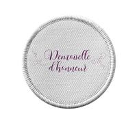 Ecusson Thermocollant Vetement Rond 7cm - Demoiselle d'Honneur Calligraphie Mariage Noces Fiancée - Patch a Repasser pour Reparation ou Customisation T-shirt Sac Jeans Imprime en France