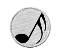 Ecusson Thermocollant Vetement Rond 7cm - Double Croche Solfège Simple Musique Solfège Notes - Patch a Repasser pour Reparation ou Customisation T-shirt Sac Jeans Imprime en France