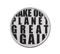 Ecusson Thermocollant Vetement Rond 7cm - Emmanuel Macron Make Our Planet Great Again Citations Célèbres Politicien - Patch a Repasser pour Reparation ou Customisation T-shirt Sac Jeans Imprime en
