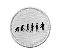 Ecusson Thermocollant Vetement Rond 7cm - Evolution Vielle à Roue Musique Instrument Musicien - Patch a Repasser pour Reparation ou Customisation T-shirt Sac Jeans Imprime en France