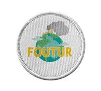 Ecusson Thermocollant Vetement Rond 7cm - Foutur Ecologie Futur Nature Planète - Patch a Repasser pour Reparation ou Customisation T-shirt Sac Jeans Imprime en France