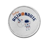 Ecusson Thermocollant Vetement Rond 7cm - Futur Astronaute Lune Ciel Métier de Rêve - Patch a Repasser pour Reparation ou Customisation T-shirt Sac Jeans Imprime en France