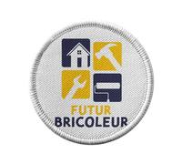 Ecusson Thermocollant Vetement Rond 7cm - Futur Bricoleur Métier Manuel Maison - Patch a Repasser pour Reparation ou Customisation T-shirt Sac Jeans Imprime en France