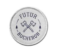 Ecusson Thermocollant Vetement Rond 7cm - Futur Bûcheron Forêt Métier Manuel - Patch a Repasser pour Reparation ou Customisation T-shirt Sac Jeans Imprime en France