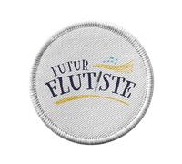 Ecusson Thermocollant Vetement Rond 7cm - Futur Flûtiste Musique Musicien Instrument - Patch a Repasser pour Reparation ou Customisation T-shirt Sac Jeans Imprime en France