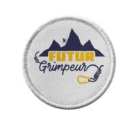 Ecusson Thermocollant Vetement Rond 7cm - Futur Grimpeur Sport Outdoor Aventure Escalade - Patch a Repasser pour Reparation ou Customisation T-shirt Sac Jeans Imprime en France