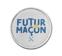 Ecusson Thermocollant Vetement Rond 7cm - Futur Maçon Métier Manuel Construction - Patch a Repasser pour Reparation ou Customisation T-shirt Sac Jeans Imprime en France