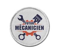 Ecusson Thermocollant Vetement Rond 7cm - Futur Mécanicien Métier Automobile Manuel - Patch a Repasser pour Reparation ou Customisation T-shirt Sac Jeans Imprime en France