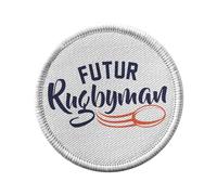Ecusson Thermocollant Vetement Rond 7cm - Futur Rugbyman Sport Passion Rugby - Patch a Repasser pour Reparation ou Customisation T-shirt Sac Jeans Imprime en France