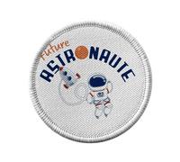 Ecusson Thermocollant Vetement Rond 7cm - Future Astronaute Métier de Rêve Ciel Lune - Patch a Repasser pour Reparation ou Customisation T-shirt Sac Jeans Imprime en France