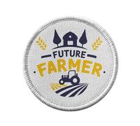 Ecusson Thermocollant Vetement Rond 7cm - Future Farmer Agriculture Job - Patch a Repasser pour Reparation ou Customisation T-shirt Sac Jeans Imprime en France