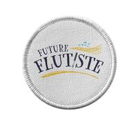 Ecusson Thermocollant Vetement Rond 7cm - Future Flûtiste Musique Musicienne Instrument - Patch a Repasser pour Reparation ou Customisation T-shirt Sac Jeans Imprime en France
