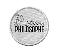 Ecusson Thermocollant Vetement Rond 7cm - Future Philosophe Passion Métier - Patch a Repasser pour Reparation ou Customisation T-shirt Sac Jeans Imprime en France