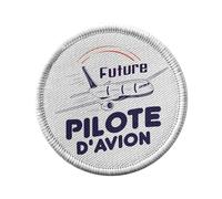 Ecusson Thermocollant Vetement Rond 7cm - Future Pilote d'Avion Métier de Rêve Ciel - Patch a Repasser pour Reparation ou Customisation T-shirt Sac Jeans Imprime en France