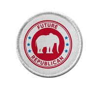 Ecusson Thermocollant Vetement Rond 7cm - Future Republican Politics Humor - Patch a Repasser pour Reparation ou Customisation T-shirt Sac Jeans Imprime en France