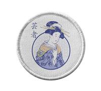 Ecusson Thermocollant Vetement Rond 7cm - Geisha Femme Kimono Japon Asie Culture Art - Patch a Repasser pour Reparation ou Customisation T-shirt Sac Jeans Imprime en France