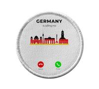 Ecusson Thermocollant Vetement Rond 7cm - Germany Is Calling Me Architecture Berlin - Patch a Repasser pour Reparation ou Customisation T-shirt Sac Jeans Imprime en France