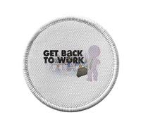 Ecusson Thermocollant Vetement Rond 7cm - Get Back To Work Collage Vintage Illustration Art Humour Meme 2000 - Patch a Repasser pour Reparation ou Customisation T-shirt Sac Jeans Imprime en France
