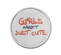Ecusson Thermocollant Vetement Rond 7cm - Girls aren't just Cute Féminisme - Patch a Repasser pour Reparation ou Customisation T-shirt Sac Jeans Imprime en France